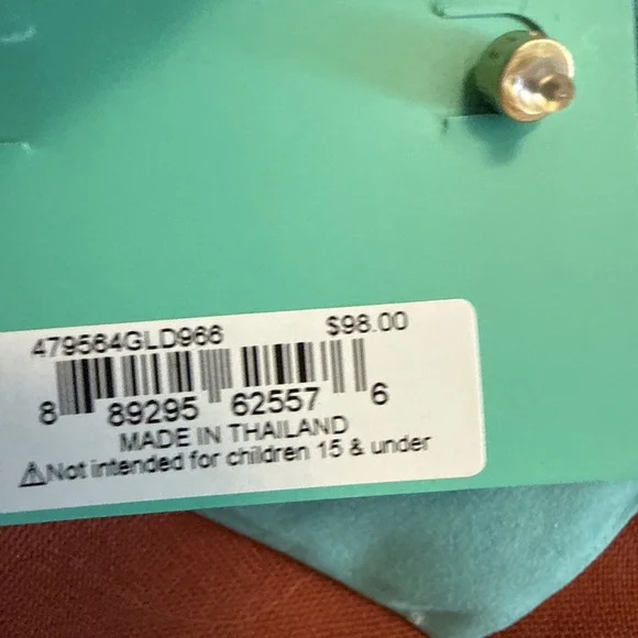 KURT GEIGER LONDON SIGNATURE SOUTHBANK GOLD TONE OPAL RHINESTONE HOOP EARRINGS - Picture 4 of 4